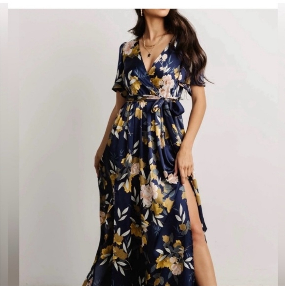 Baltic Born Floral Maxi Dress - Blue and Green